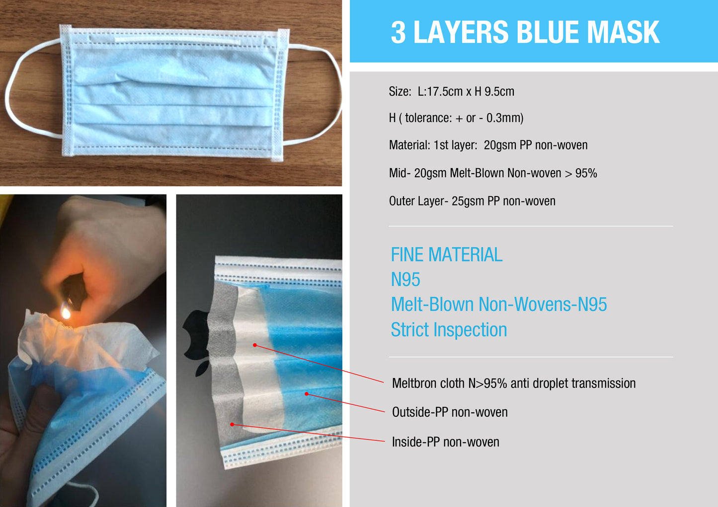 color: assorted ~ size 2000 count ~ alt: 3-Ply Surgical Masks