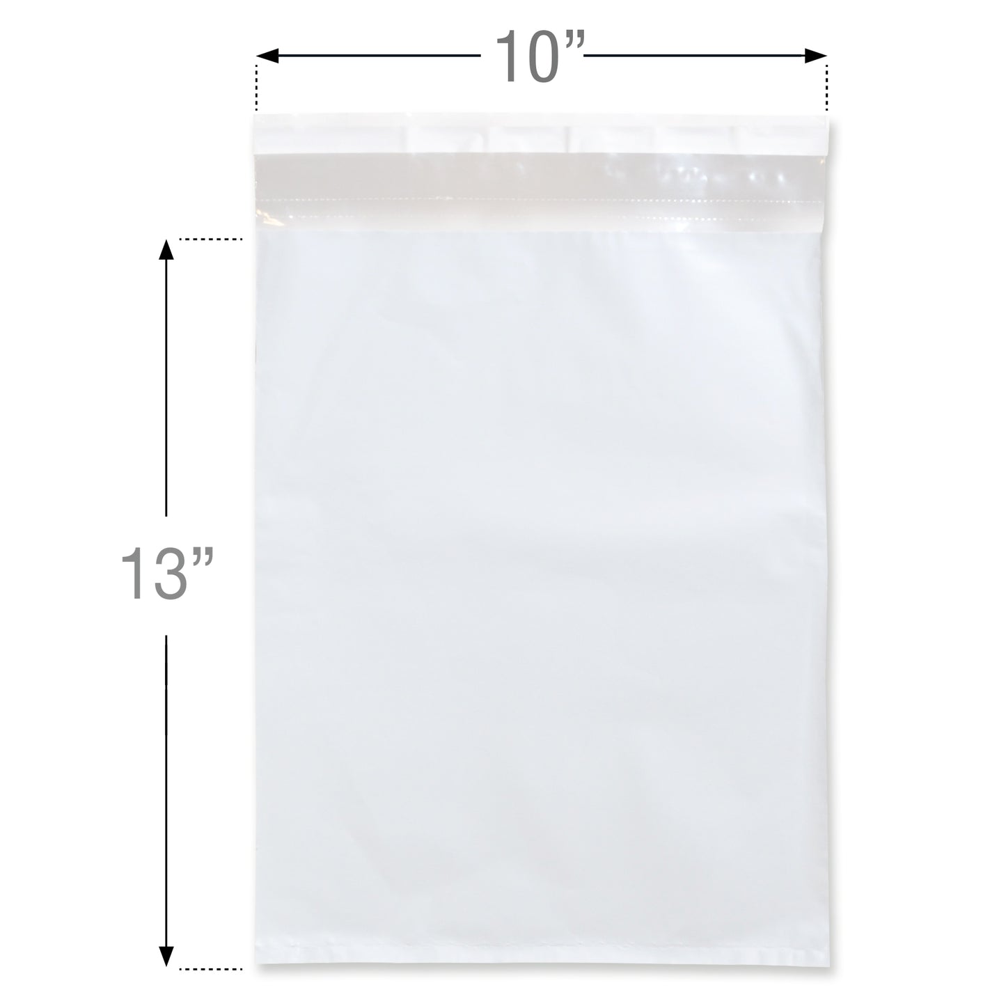 color: white ~ size 10" x 13" (1000 count) ~ alt: Plain Courier Bag (Lip and Tape Seal)