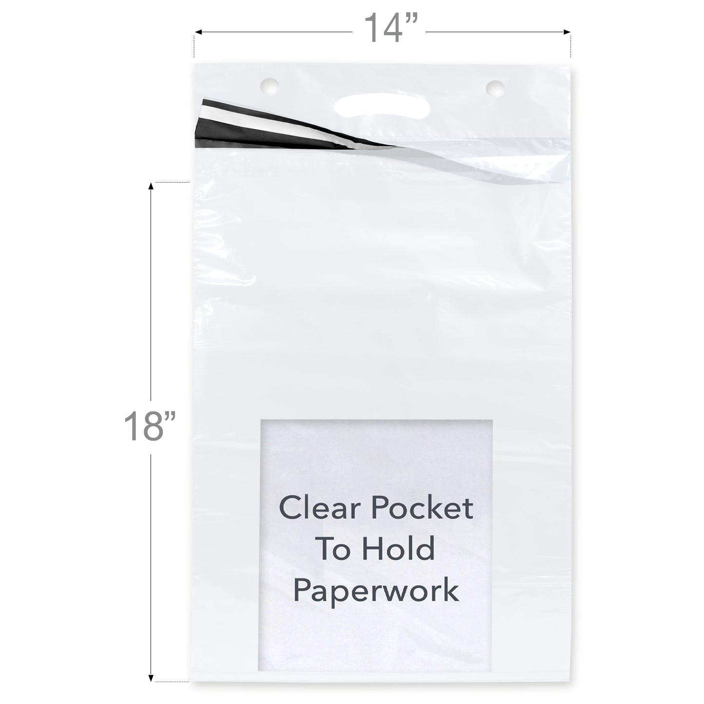 color: white ~ size 14" x 18" (500 count) ~ alt: Short Color Line Haul Bags
