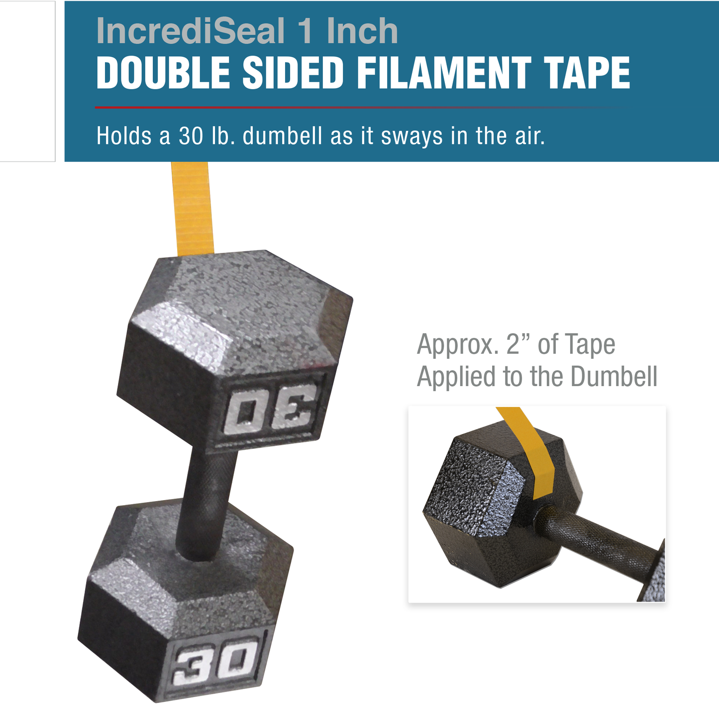 color: Clear with Filaments ~ alt: Strongest Double Sided Tape, Bi-Directional Filament, 9 Mil, 36 Yards