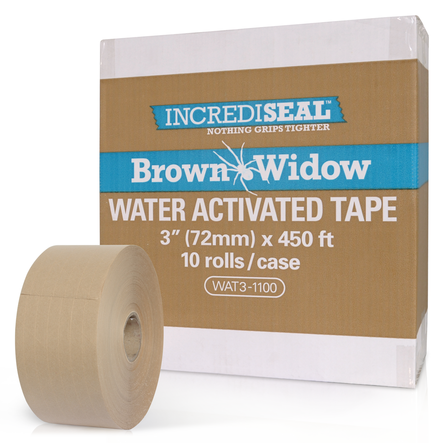 color: off-white ~ size 72mm ~ alt: WAT3 1100 Heavy Duty Water Activated Tape (WAT) , 6.3 Mil, 72mm x 450'