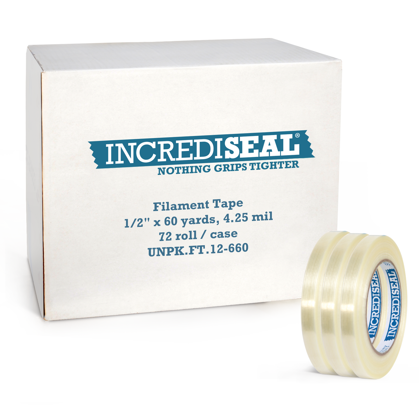 color: clear with filaments ~ alt: Filament Tape, 4.25 Mil, 60 Yards