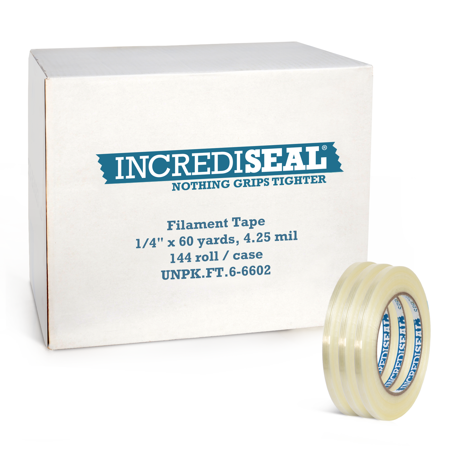 color: clear with filaments ~ alt: Filament Tape, 4.25 Mil, 60 Yards