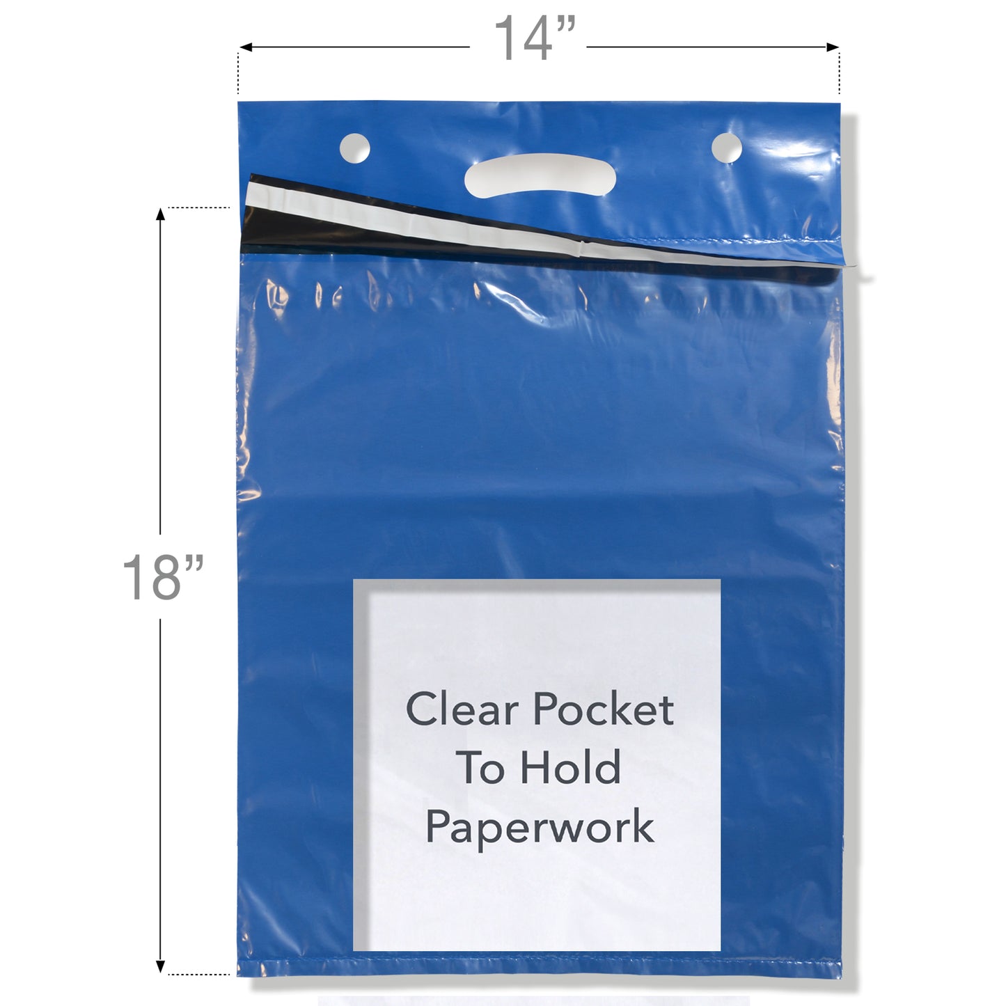 color: blue ~ size 14" x 18" (500 count) ~ alt: Short Color Line Haul Bags