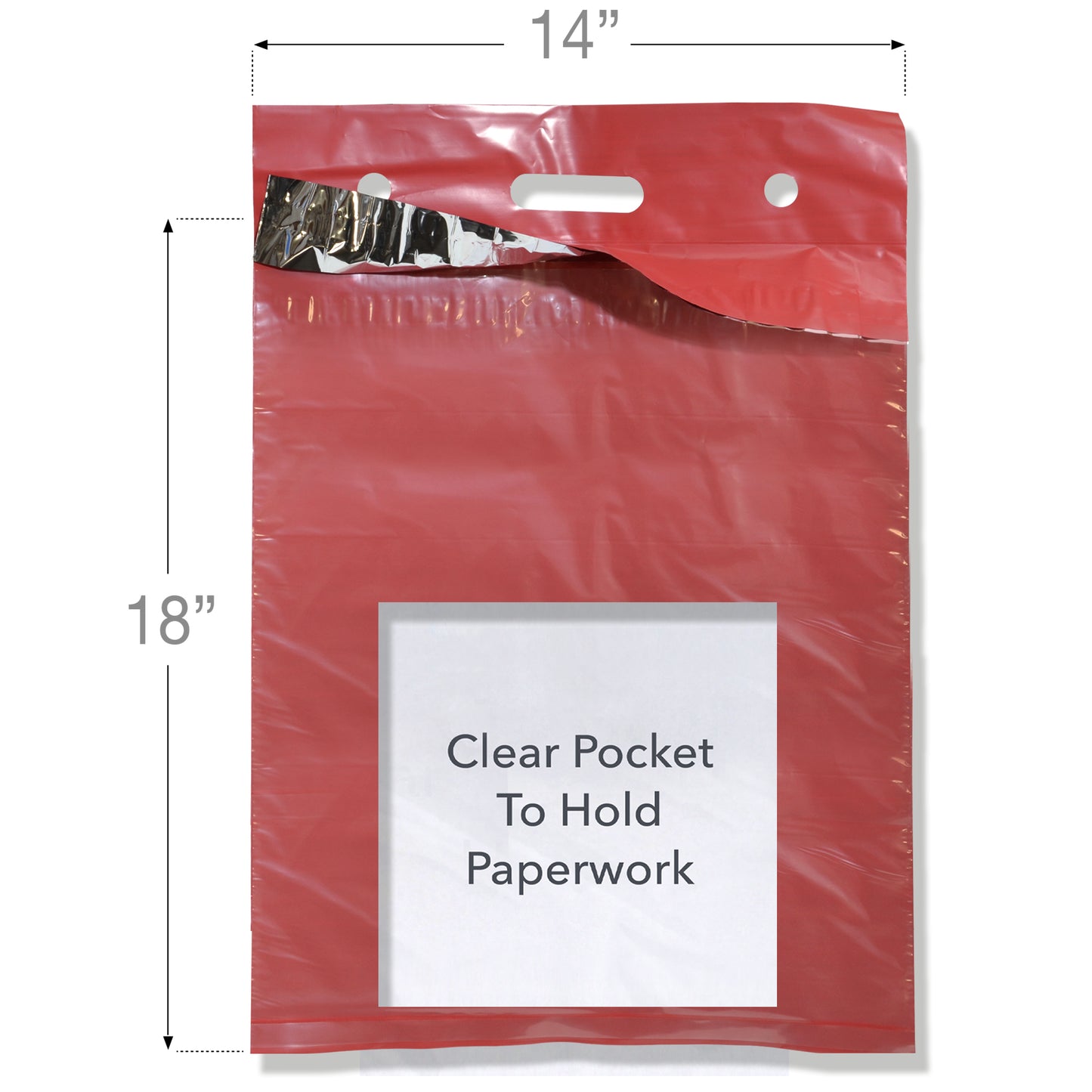 color: red~ size 14" x 18" (500 count) ~ alt: Short Color Line Haul Bags