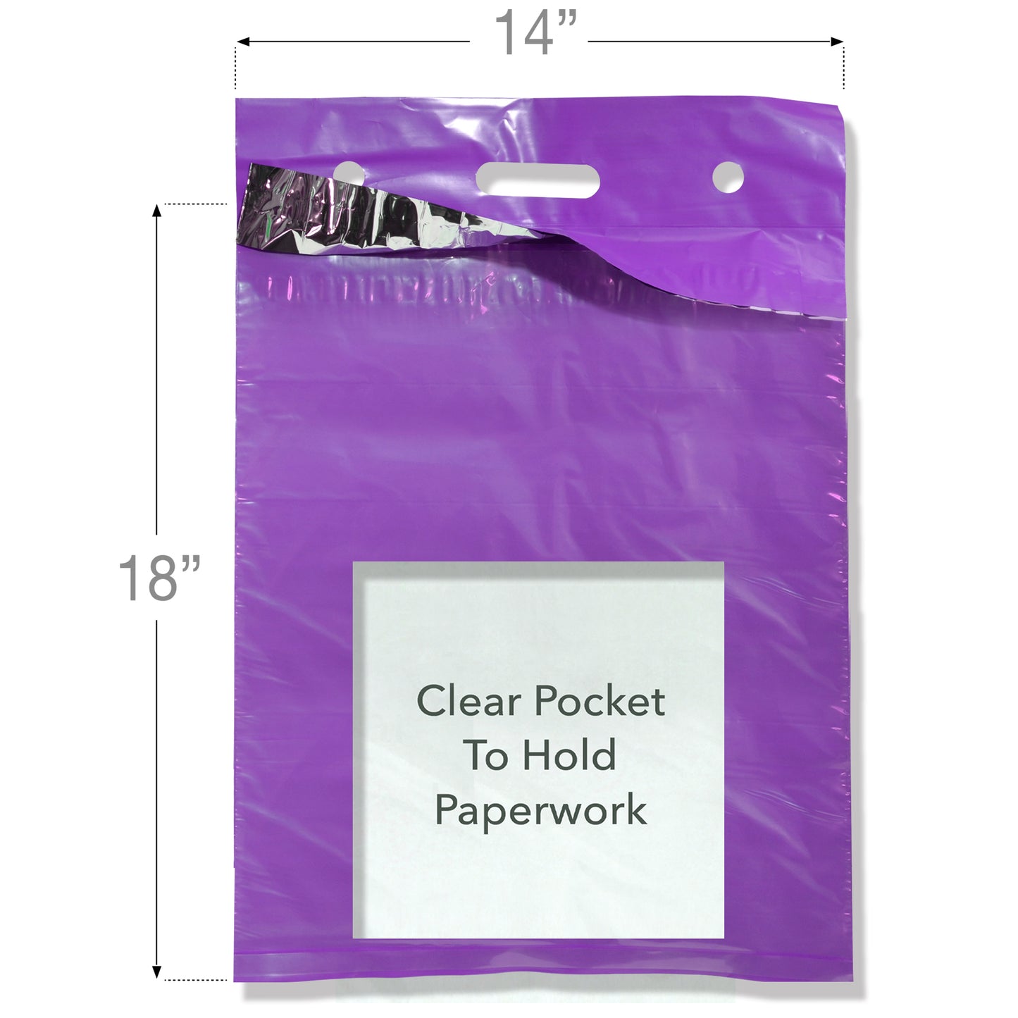color: purple ~ size 14" x 18" (500 count) ~ alt: Short Color Line Haul Bags