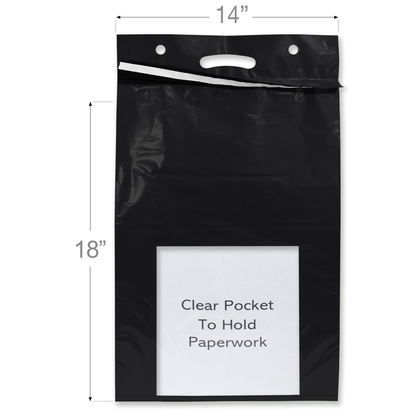 color: black ~ size 14" x 18" (500 count) ~ alt: Short Color Line Haul Bags