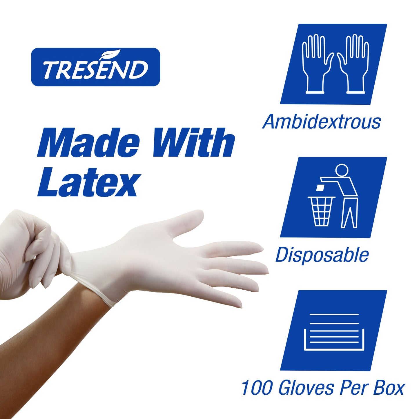 color: White ~ 1000 count ~ alt: Ambidextrous Disposable Latex Gloves