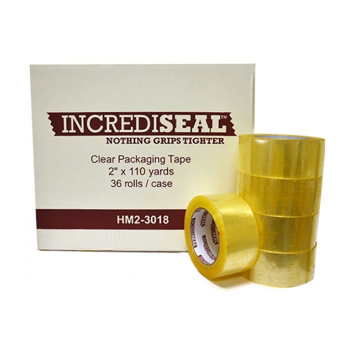 color: transparent ~ size 2" ~ alt: UNPK.HM2-3018 Hot Melt Tape, 2” x 110 yards, 36 rolls per case