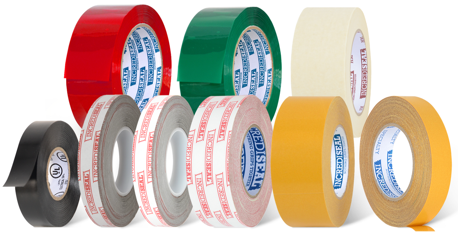 IncrediSeal Tape, premium tape at factory direct prices. Buy tapes to fit your project that are made to perform - masking, packaging, filament, permanent bond, double sided mounting, electrical, duct, and bi-directional filament.