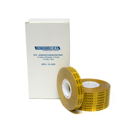 color: transparent ~ size 12mm ~ alt: ATG-12-4180 IncrediSeal ™ ATG Tape, 12mm x 36 yards, 2.0 mil, Adhesive Transfer Tape, 12 rolls/case