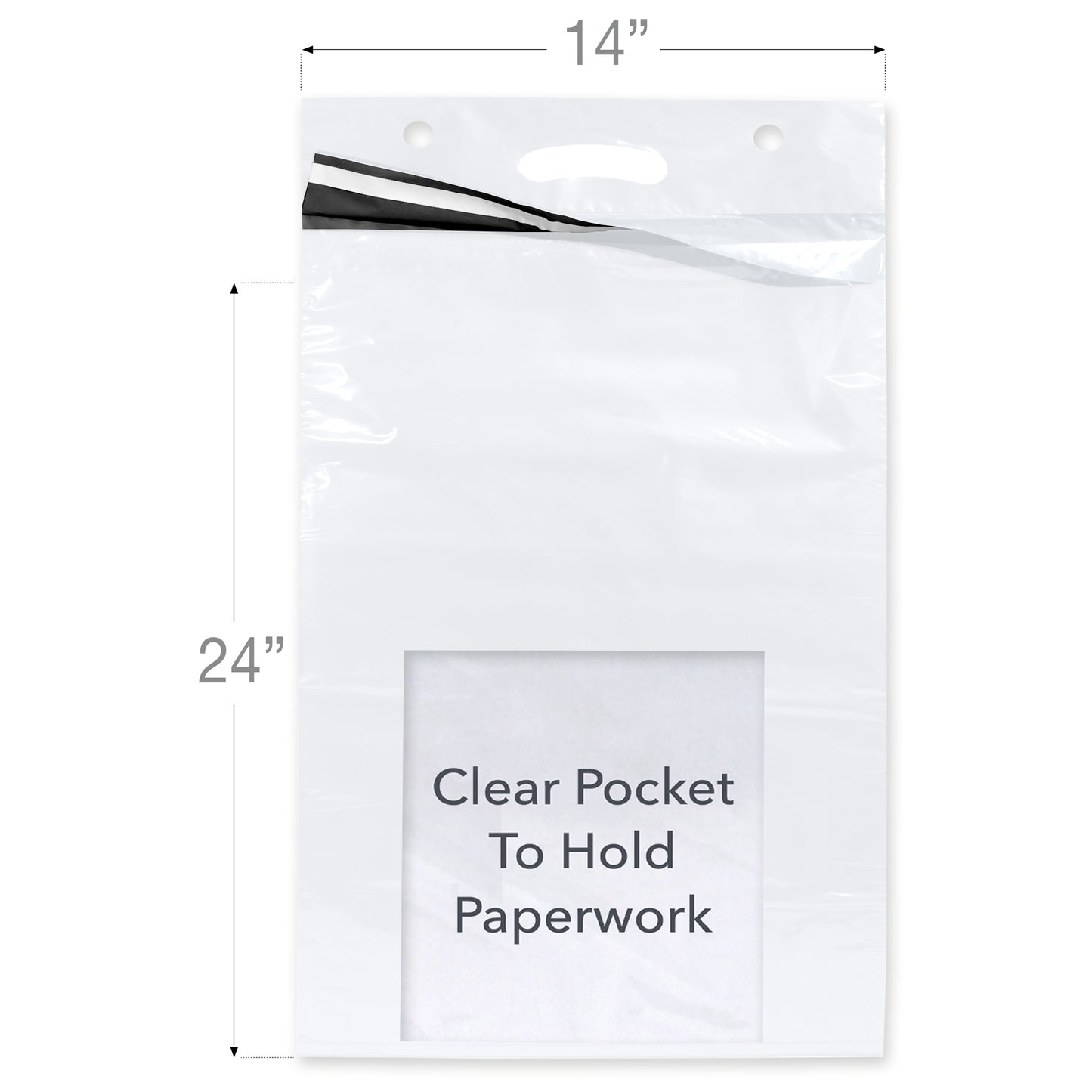 color: white ~ size 14" x 24" (500 count) ~ alt: Color Line Haul Bags