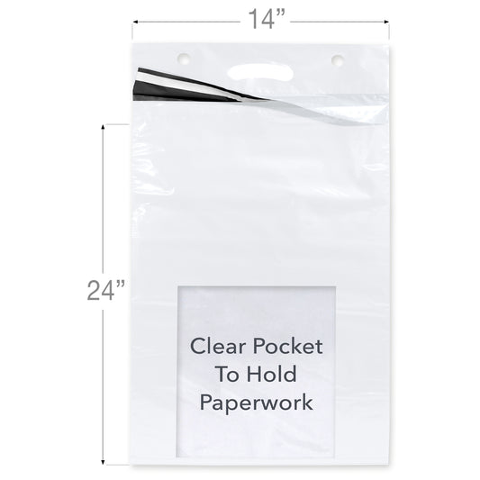 color: white ~ size 14" x 24" (500 count) ~ alt: Color Line Haul Bags