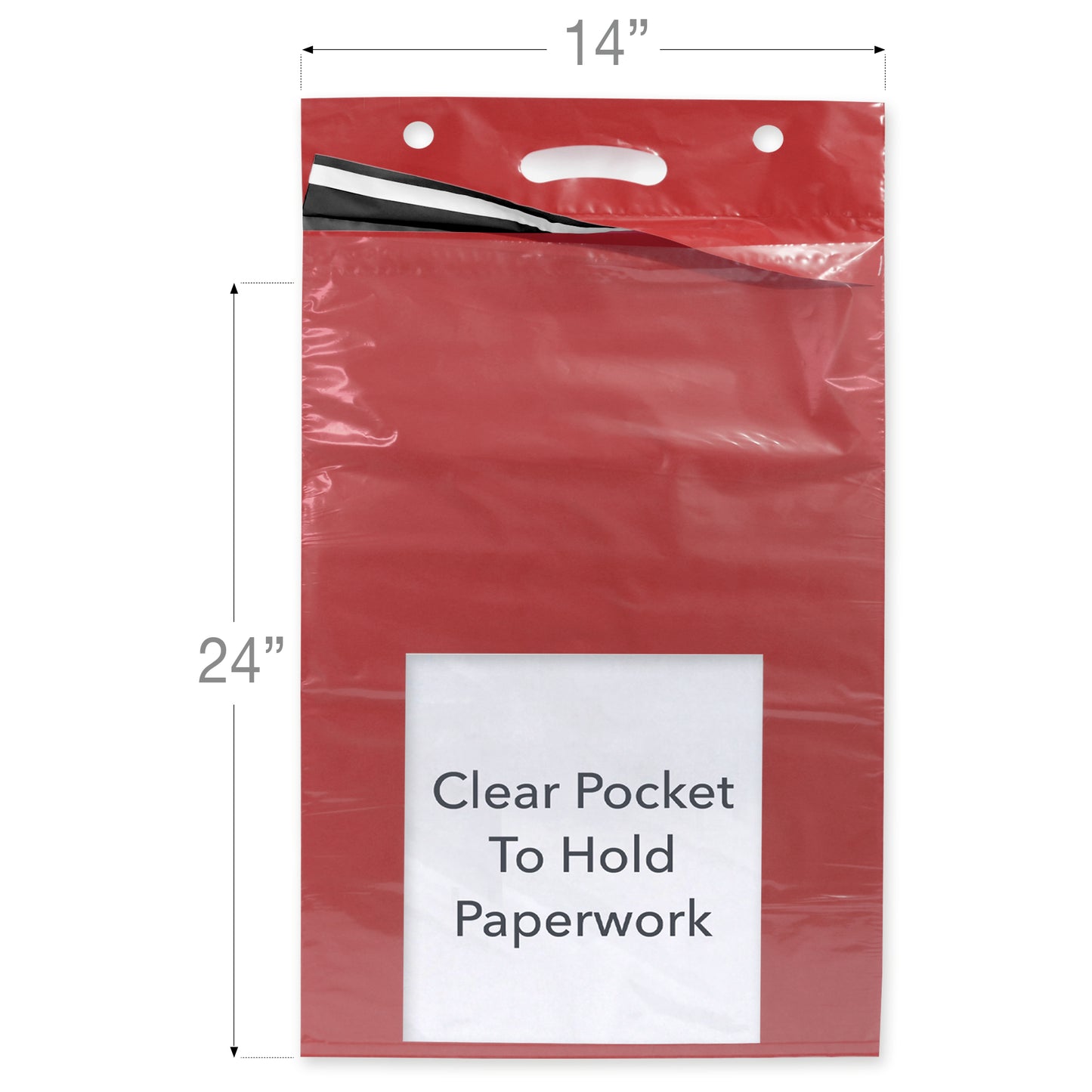 color: red~ size 14" x 24" (500 count) ~ alt: Color Line Haul Bags