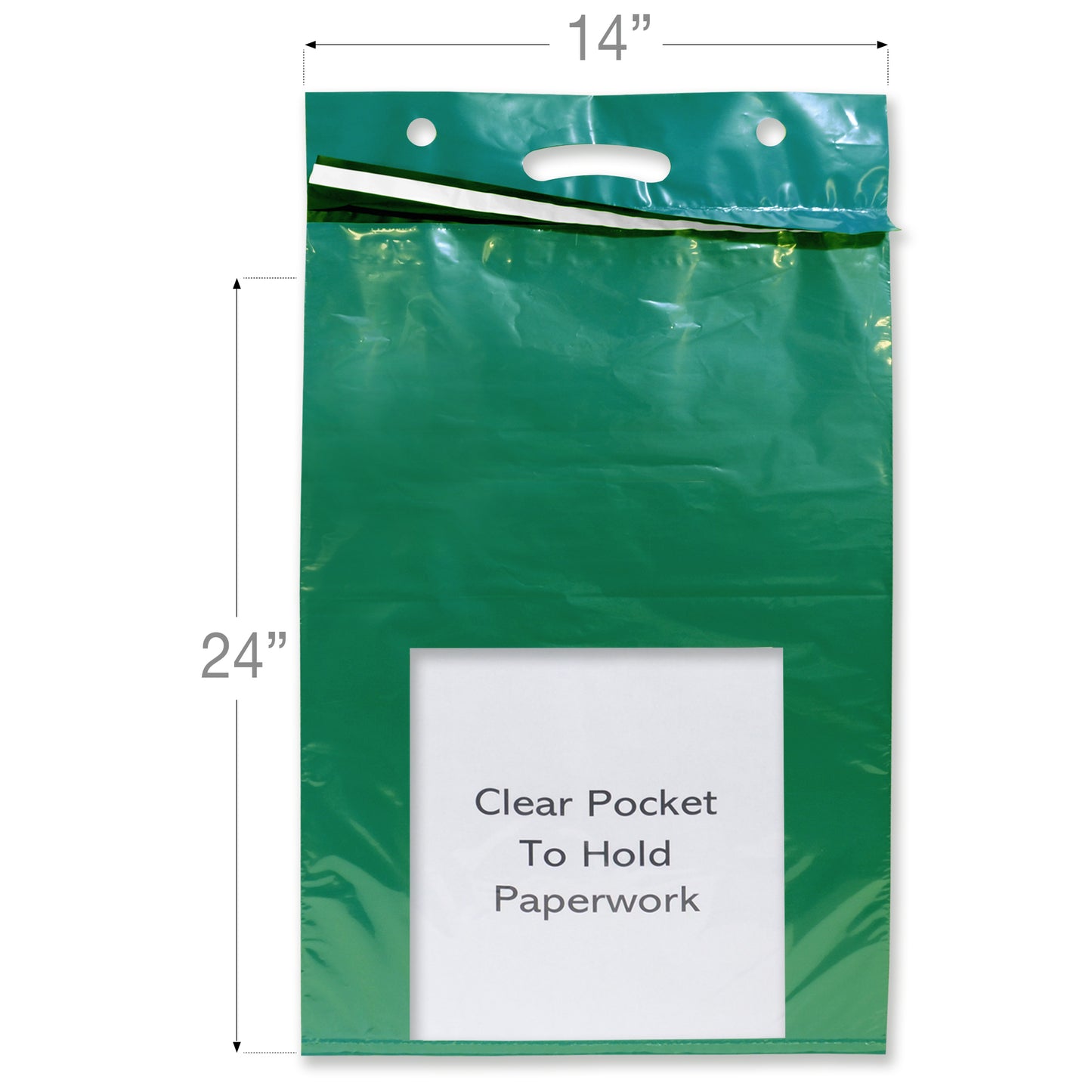 color: green ~ size 14" x 24" (500 count) ~ alt: Color Line Haul Bags