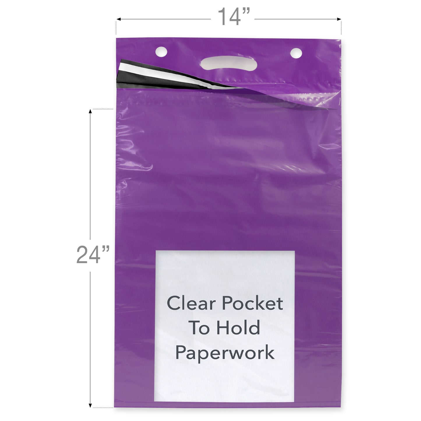 color: purple ~ size 14" x 24" (500 count) ~ alt: Color Line Haul Bags