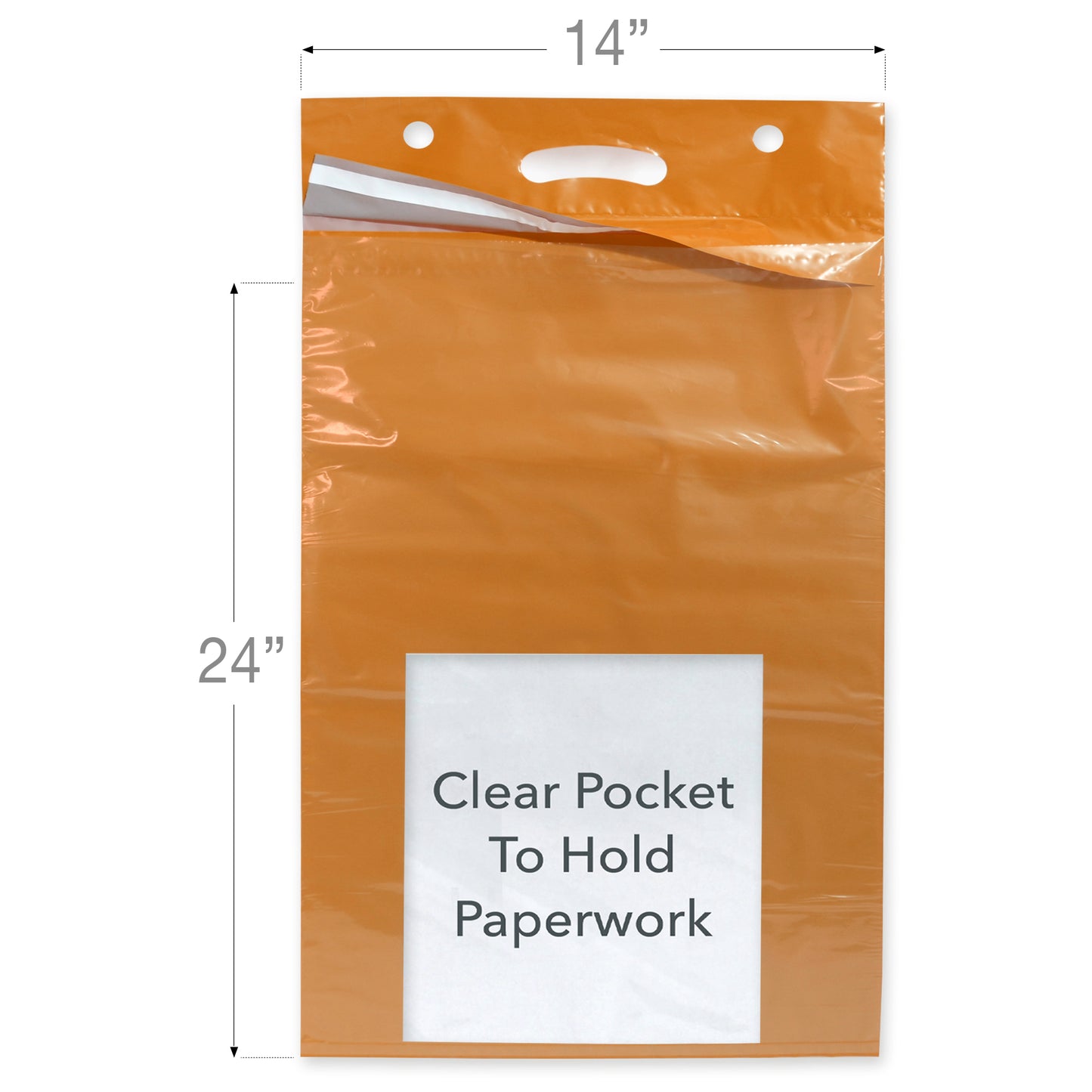 color: orange ~ size 14" x 24" (500 count) ~ alt: Color Line Haul Bags