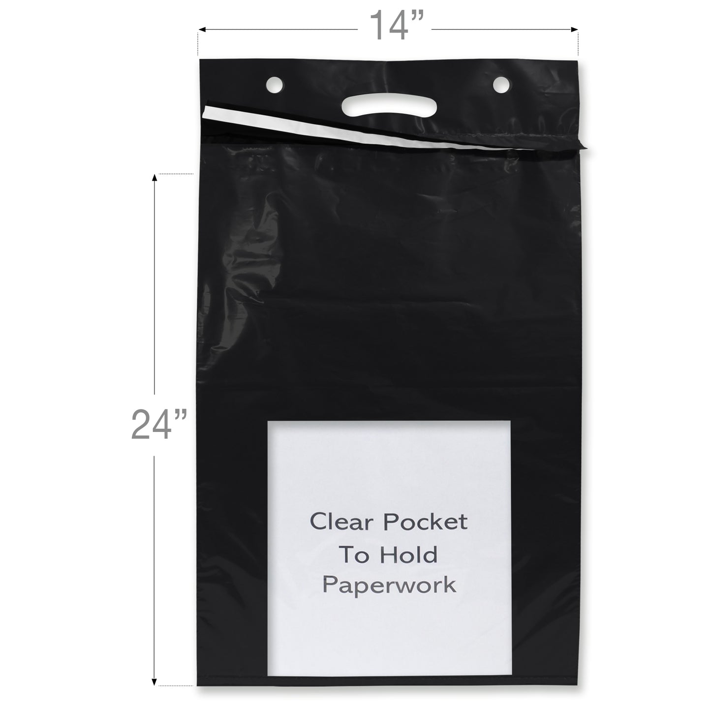 color: black ~ size 14" x 24" (500 count) ~ alt: Color Line Haul Bags