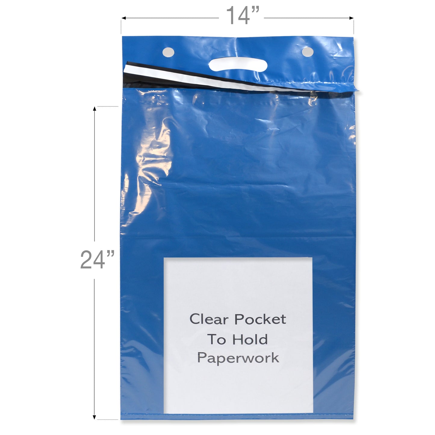 color: blue ~ size 14" x 24" (500 count) ~ alt: Color Line Haul Bags