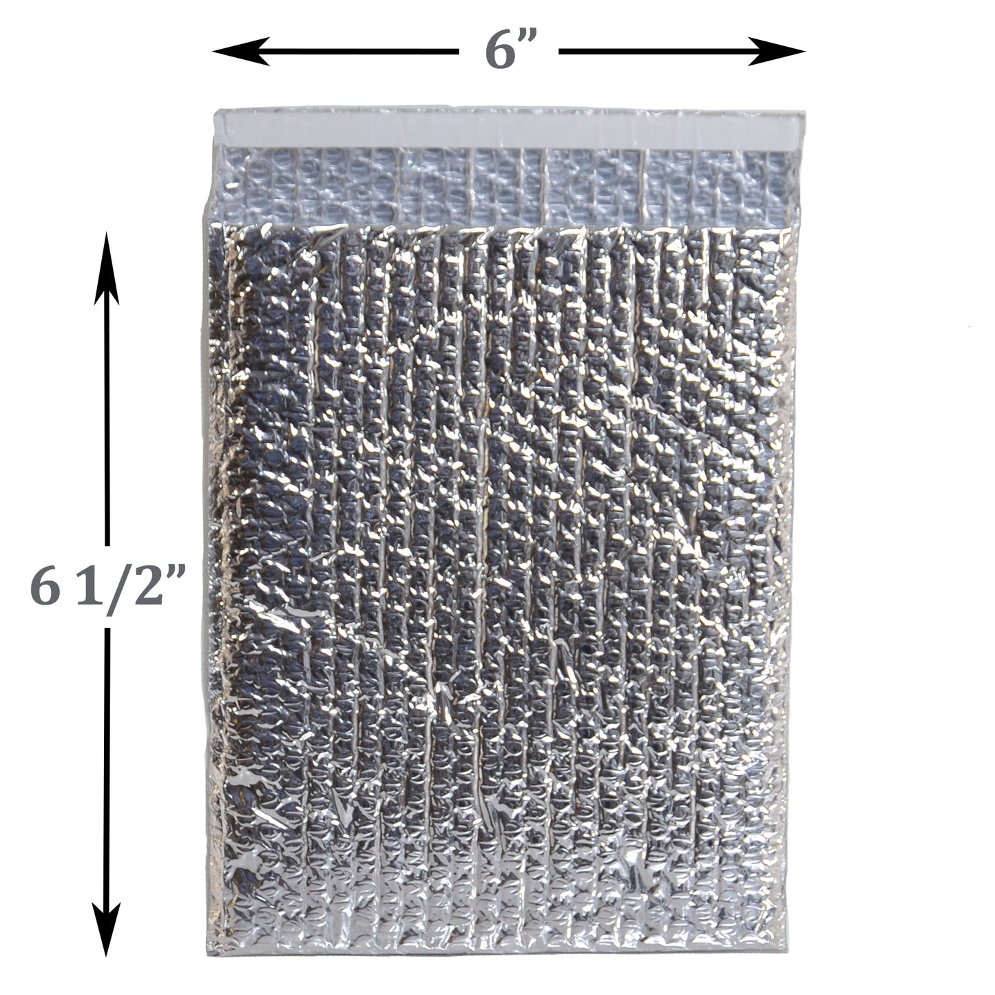 color: Silver ~ 6" x 6.5" (400 count) ~ alt: Silver Metalic Bubble Mailer