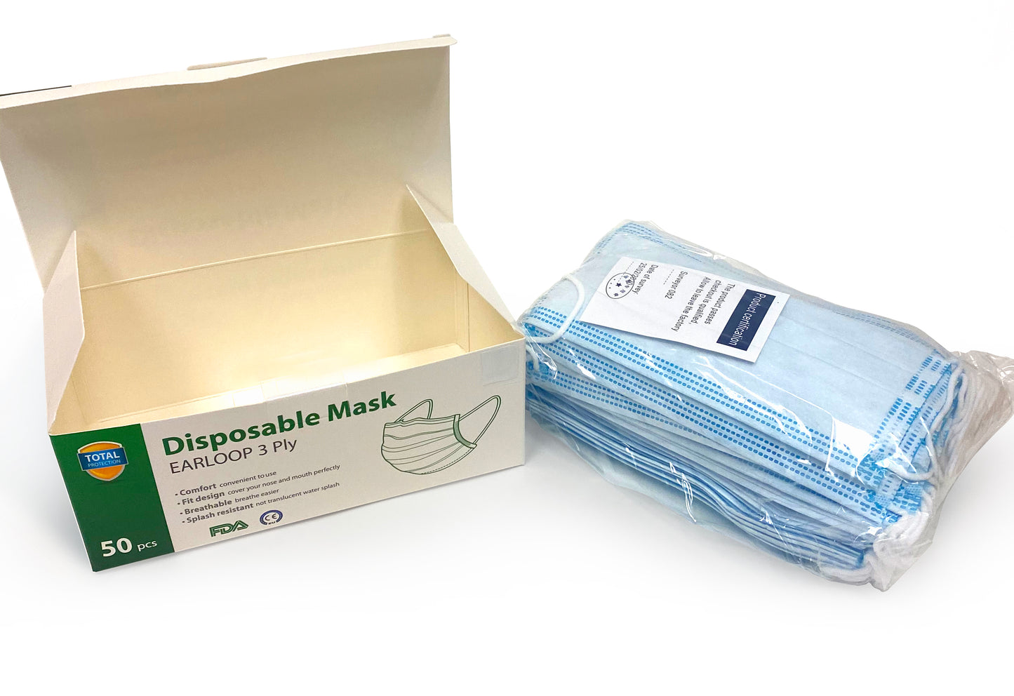 color: assorted ~ size 2000 count ~ alt: 3-Ply Surgical Masks