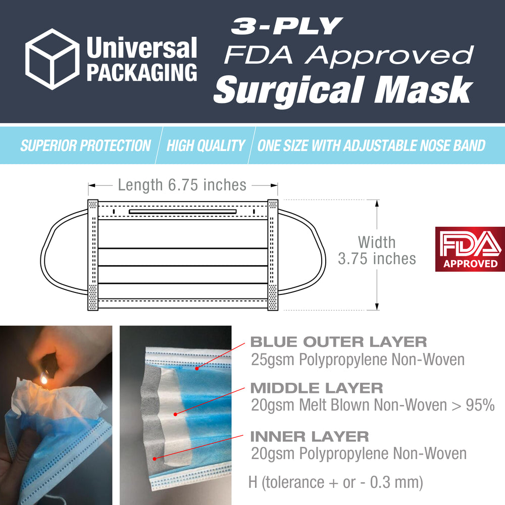 3-Ply FDA Approved Surgical Mask