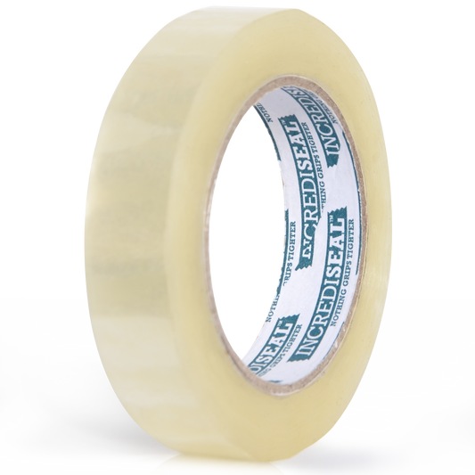 color: clear ~ size 1" ~ alt: AT1-2822-6 IncrediSeal Clear Stationery Tape 1" X 110 yds, 72 rolls/case