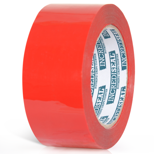 color: red ~ size 2" ~ alt: AT2-R2520 IncrediSeal ™ Polypro Packaging Tape, 2" x 110 yds, x 1.76 mil, Red Packaging Tape, 36 rolls/case