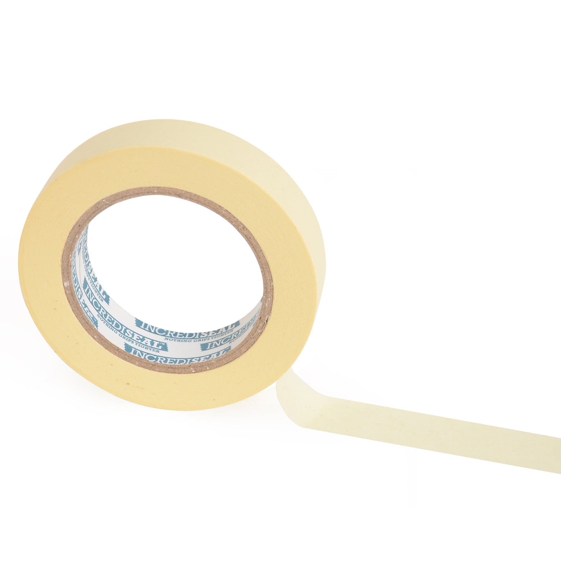 color: crepe ~ size 1" ~ alt: MT1-10040 IncrediSeal ™ Low Tack Masking Tape, 1" x 60 yds, x 4.50 mil, 36 rolls/case
