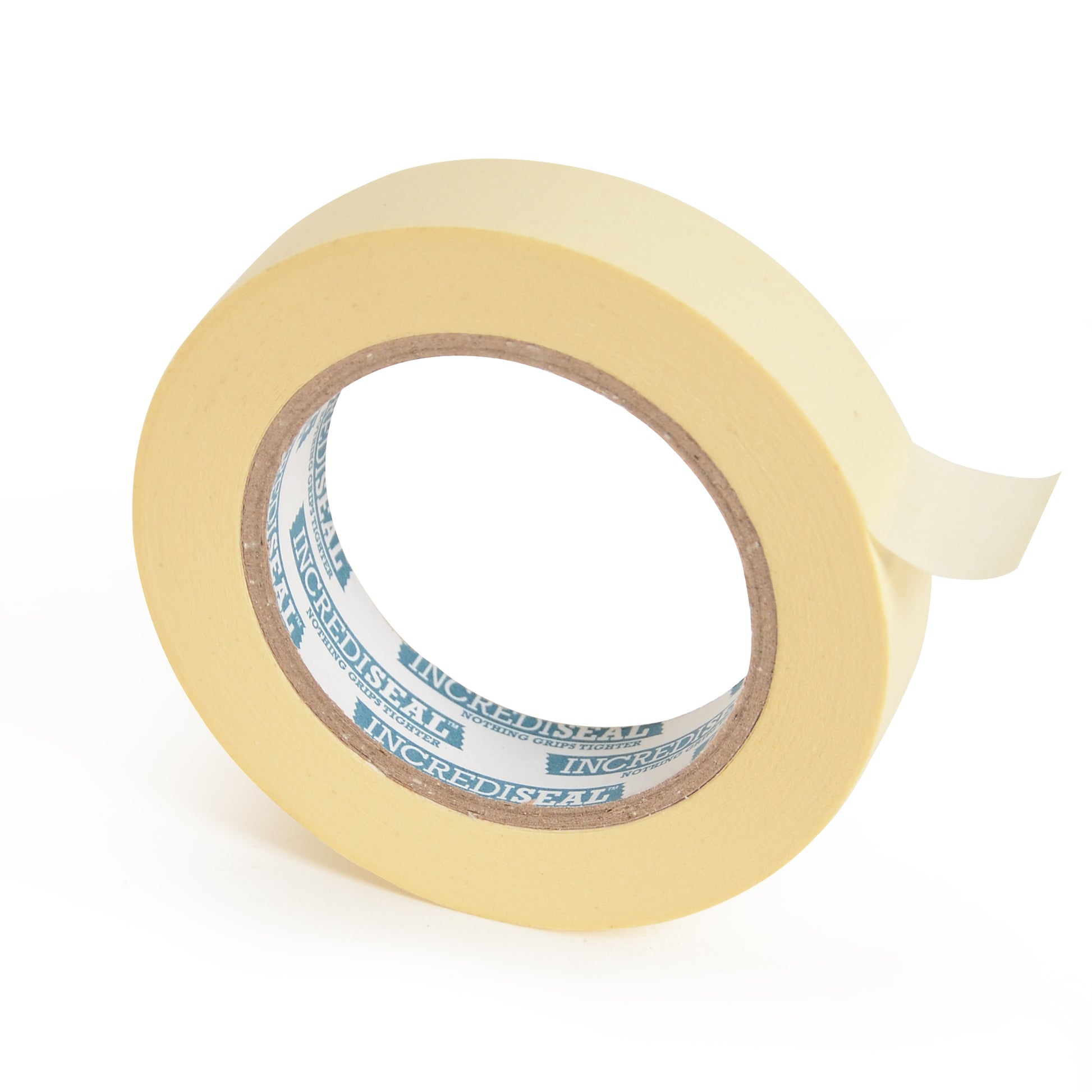 color: crepe ~ size 1" ~ alt: MT1-10040 IncrediSeal ™ Low Tack Masking Tape, 1" x 60 yds, x 4.50 mil, 36 rolls/case