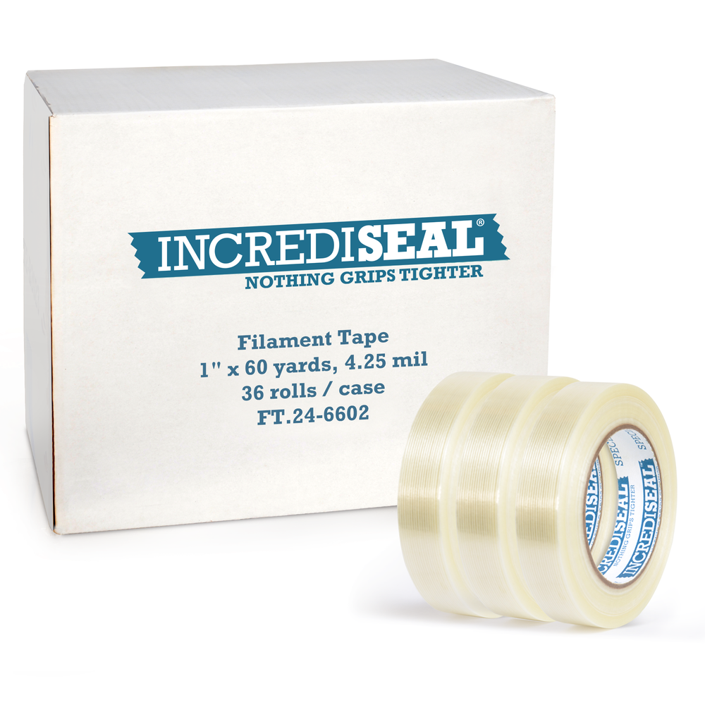 color: clear with filaments ~ alt:  Filament Tape, 4.25 Mil, 60 Yards