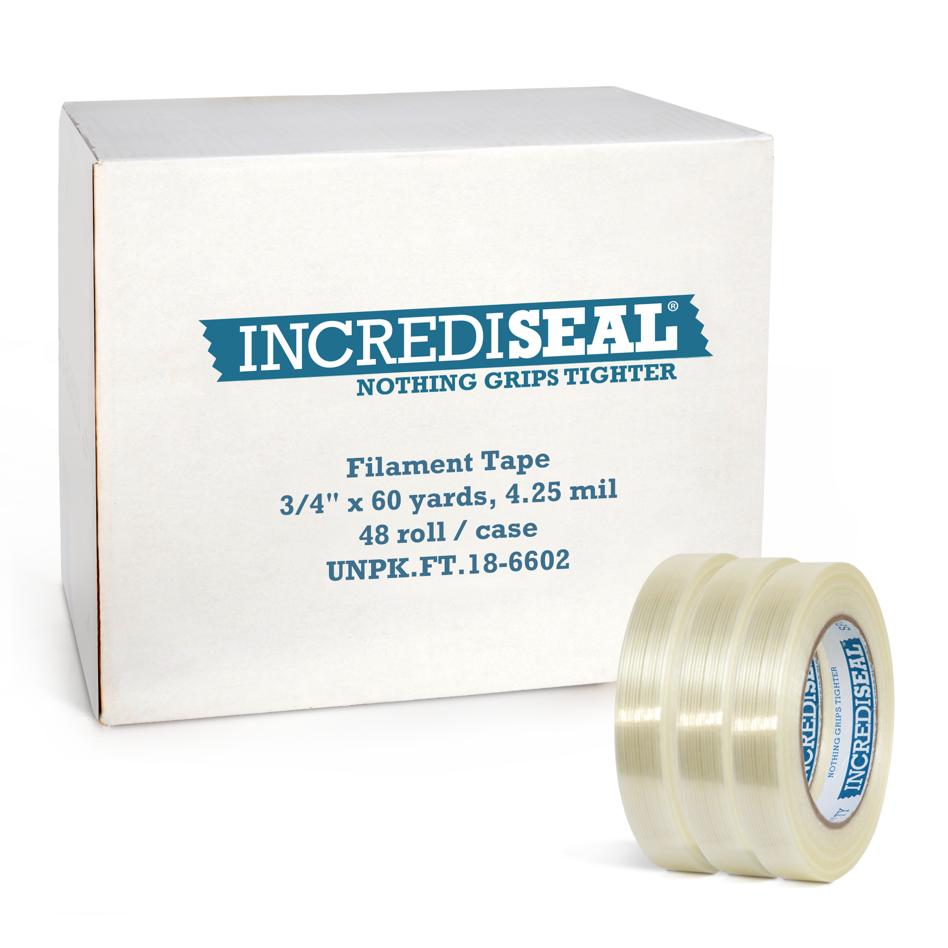 color: clear with filaments ~ alt: Filament Tape, 4.25 Mil, 60 Yards