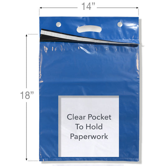 color: blue ~ size 14" x 18" (500 count) ~ alt: Short Color Line Haul Bags